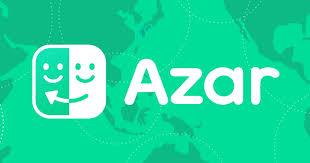 Azar app logo featuring smiling faces on a green background symbolizing instant video chat and connection.